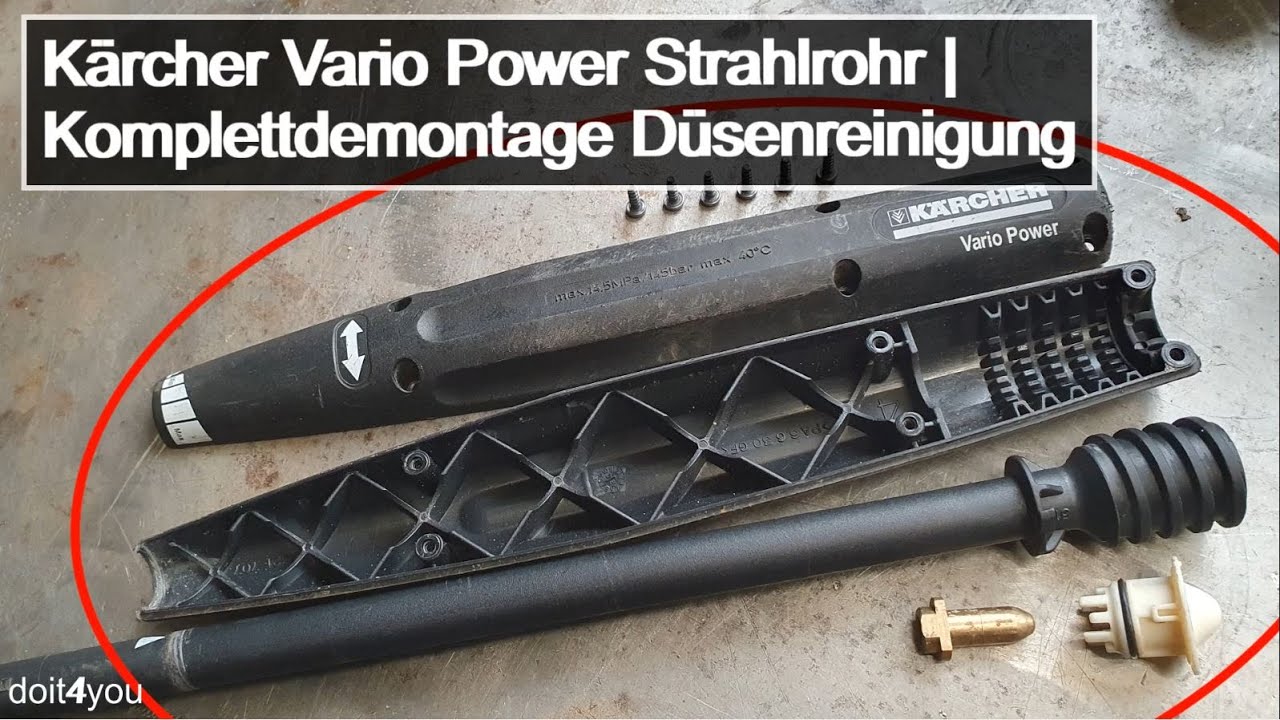 Распылительный жезл Kärcher Vario Power - полная разборка для очистки сопла