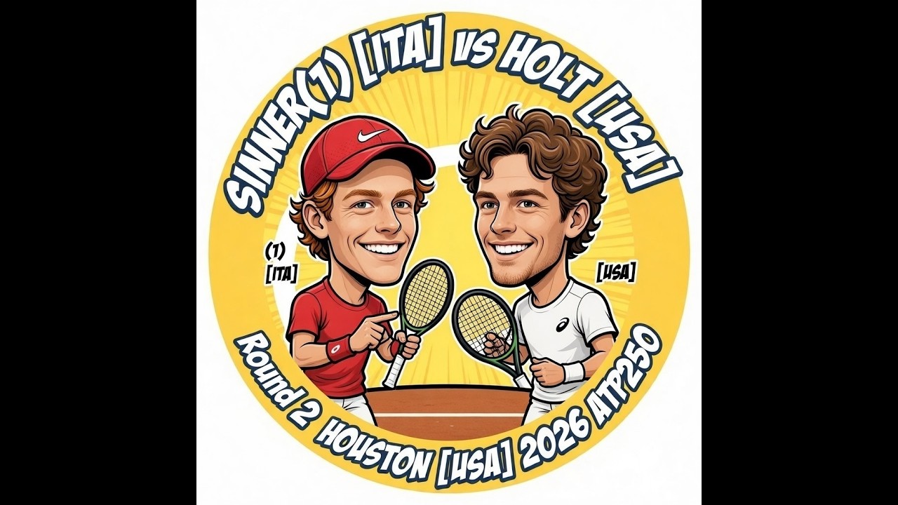 Sinner(1) [ITA] vs Holt [USA] 6-2 6-0 R2 Houston [USA] ATP250 Us Men's Clay Court Chmpnshp 2026 Ep22