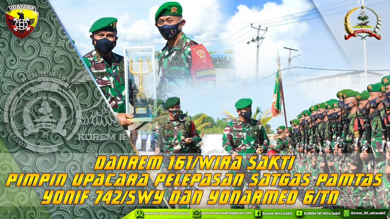 Danrem 161/Wira Sakti Pimpin Upacara Pelepasan Satgas Pamtas RI-RDTL Yonif 742/SWY Dan Yonarmed 6/TN