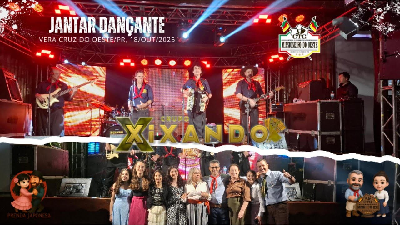 Jantar/Baile do CTG Missioneiros do Oeste de Vera Cruz do Oeste/PR, 18/10/25, anima&ccedil;&atilde;o Grupo Xixando