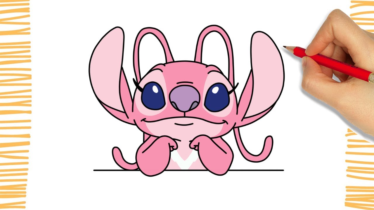 Como dibujar a ANGEL I LILO & STITCH I paso a paso