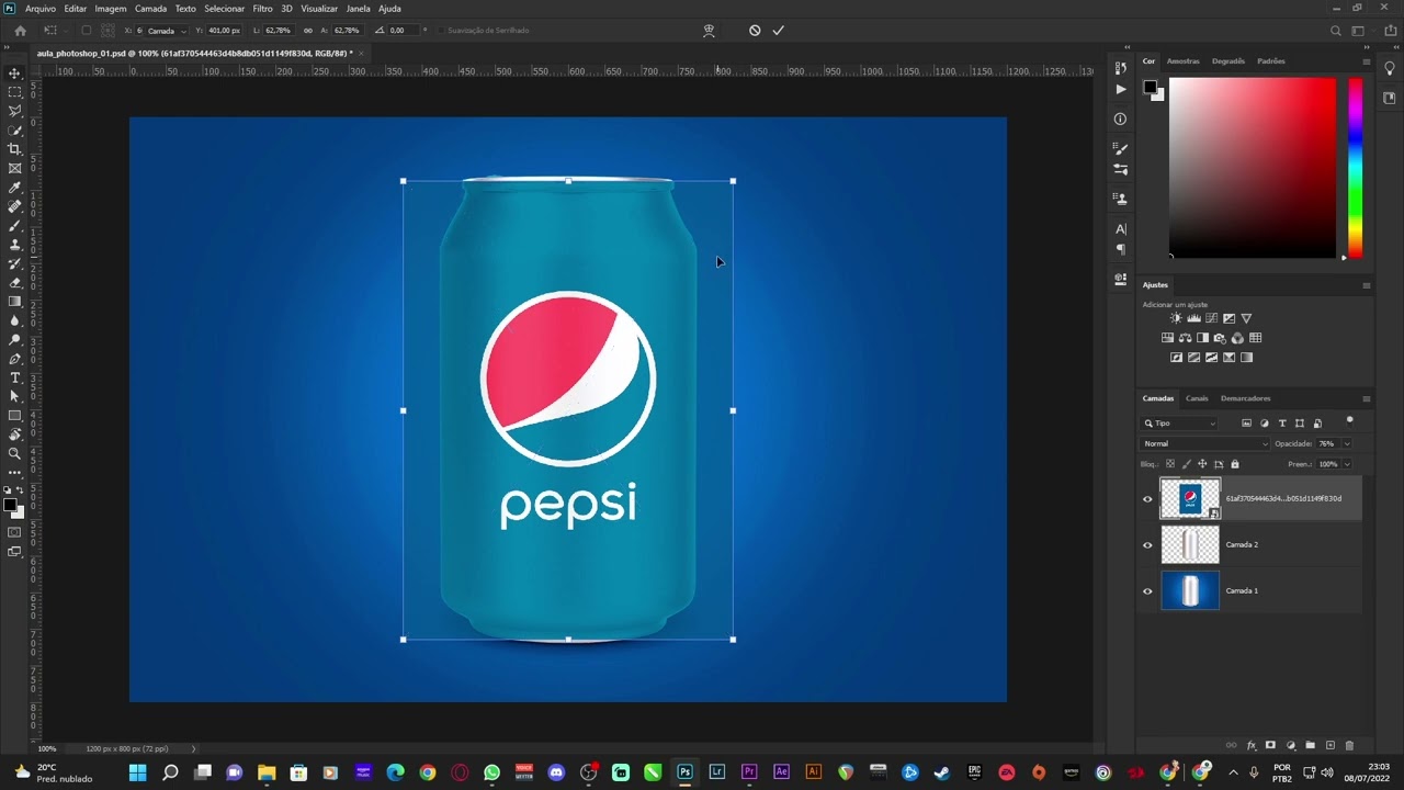 TUTORIAL DE PHOTOSHOP - APLICANDO RÓTULO EM UMA LATINHA LISA