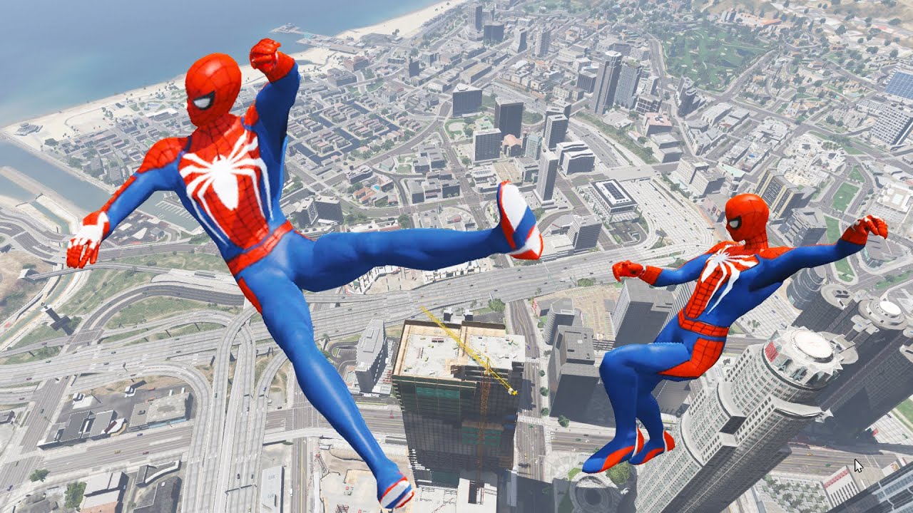Spider-Man GTA V Mod Ragdolls / Crash Test, Grand Fun