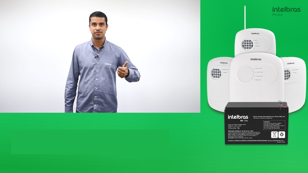 Centrais de alarmes e cercas elétricas com bateria