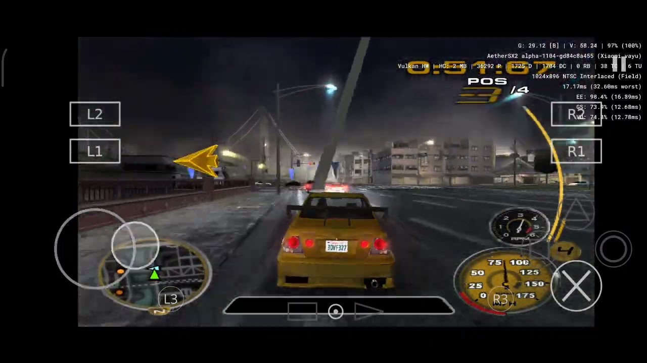 AetherSX2 alpha-1104 - Midnight Club 3 DUB Edition Remix Tokyo Race
