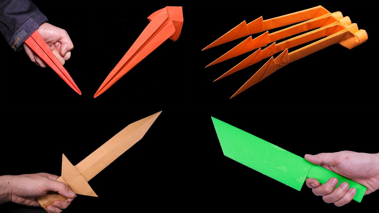 04 Easy Origami Claws - Como fazer garras de papel