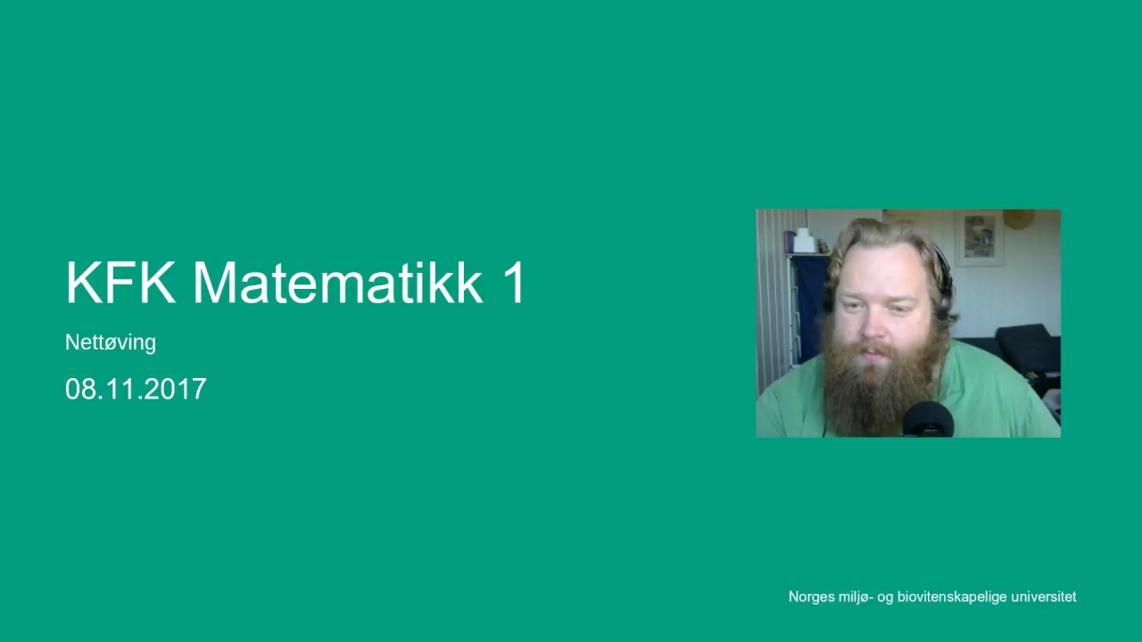 Matematikk 1: Nett&oslash;ving 08.11.2017