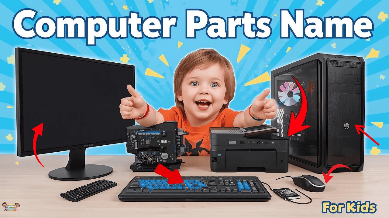 Computer Parts Name for Kids | Ages 2-5 | Learn Computer Parts | Fun Learning Video | ToddlersTv