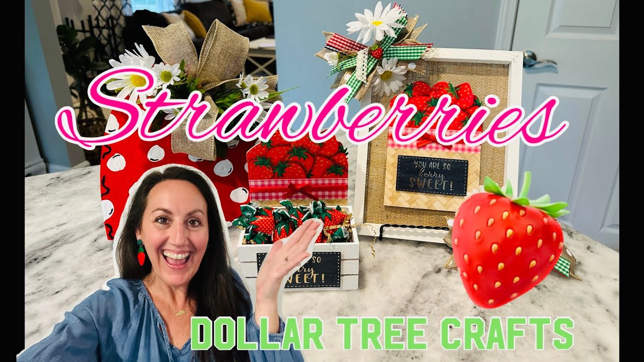 STRAWBERRY CRAFTS 🍓 | DOLLAR TREE CRAFTS | Sweetest Dollar Tree Craft 🍓