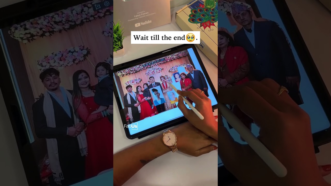 This gift made husband cry 😭. | Digital Merge | Family Photo Merge #shorts #ashortsaday #art #merge