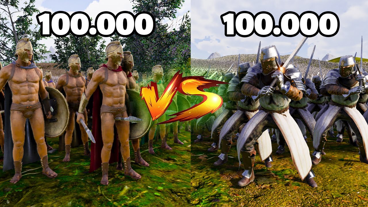 100.000 SPARTANS vs 100.000 HEAVY KNIGHTS - ULTIMATE EPIC BATTLE SIMULATOR 2