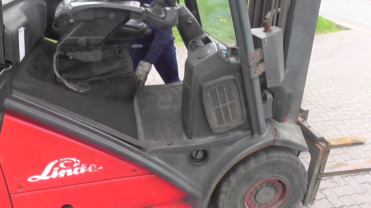 D3473 Linde H35D Diesel Forklift  from 2004 with triplo boom
