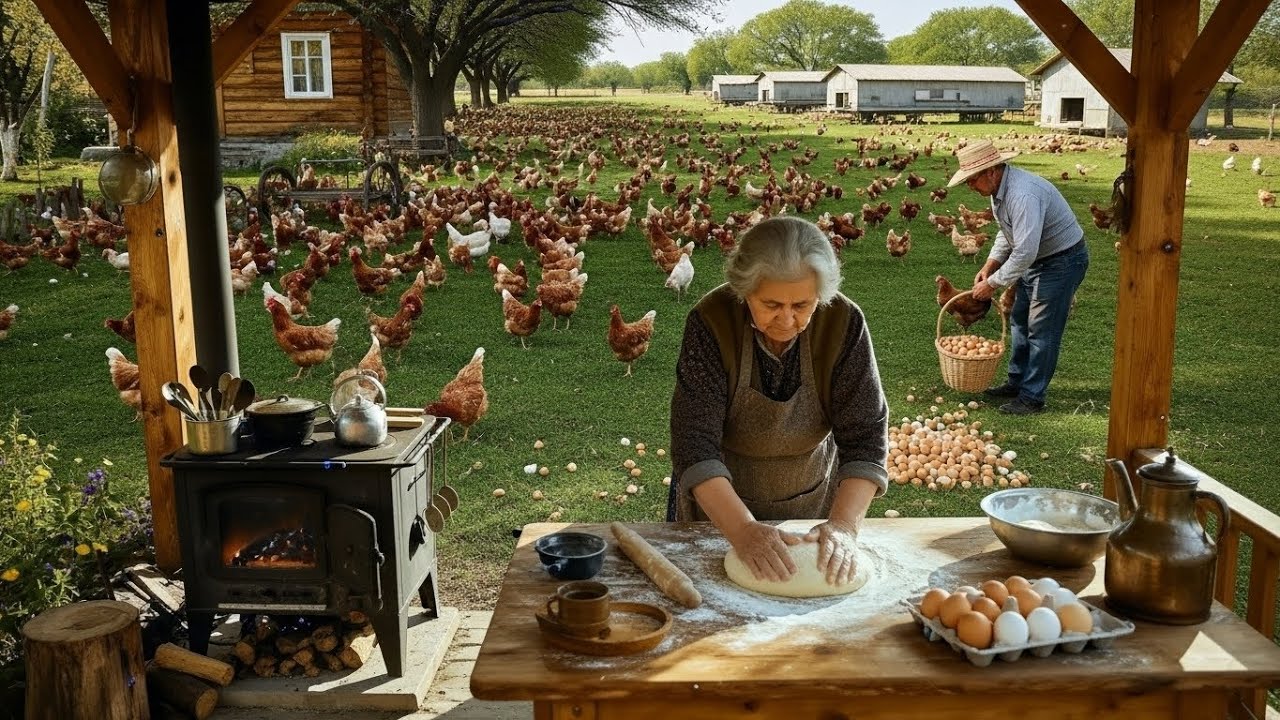 Enjoy peace in countryside villages during egg harvesting and daily livestock care