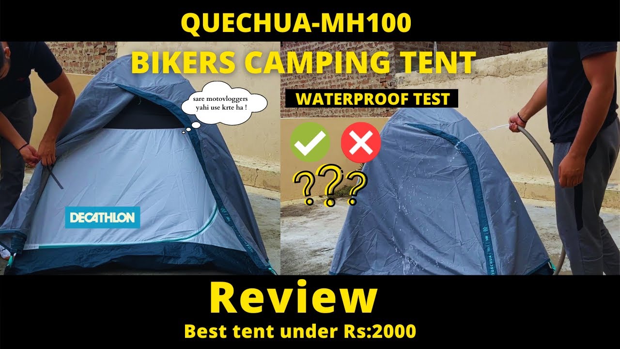 Review Decathlon Tent (waterproof ?) | camping for motovlogging in India
