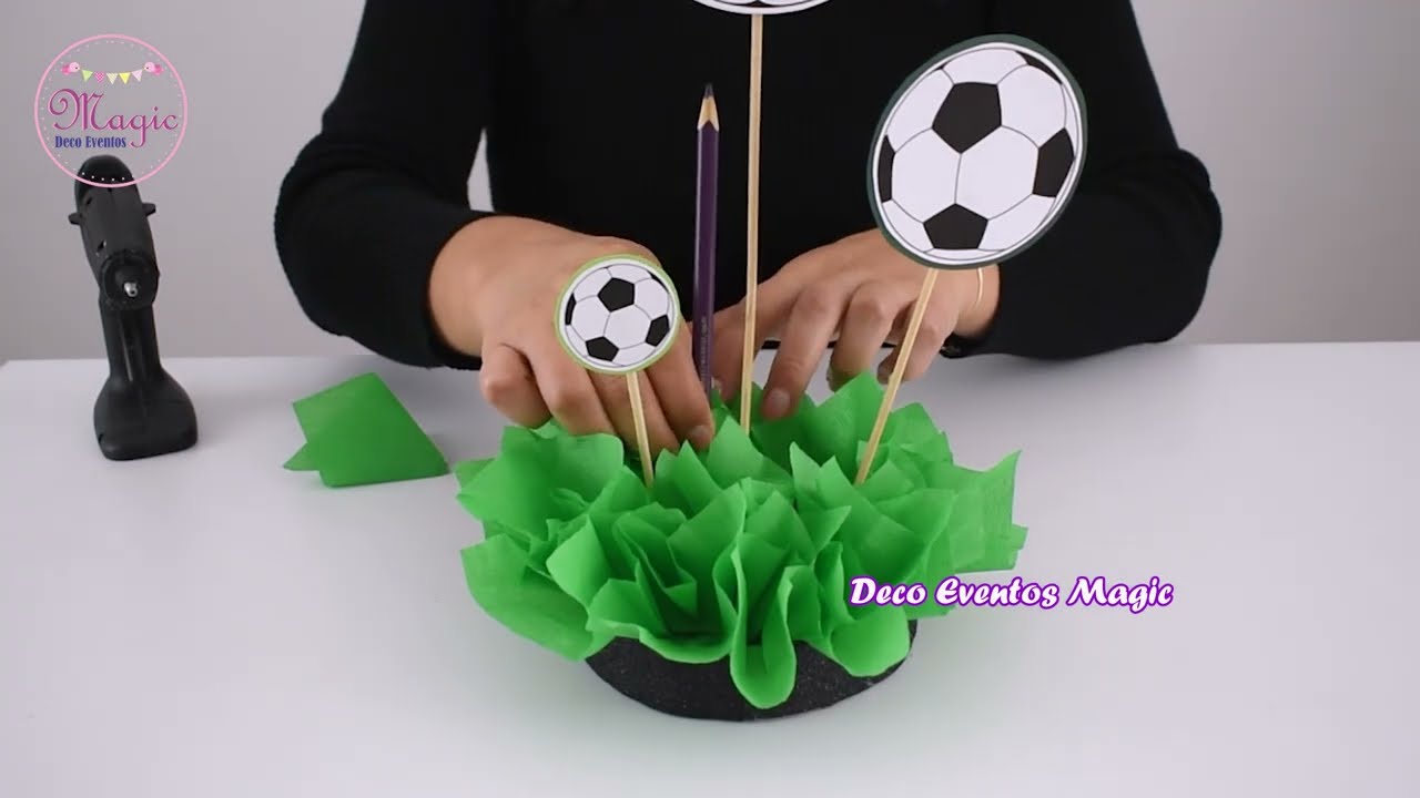 ⚽️Centro de mesa para fiesta temática de Futbol⚽️Decoración para cumpleaños! 🥳
