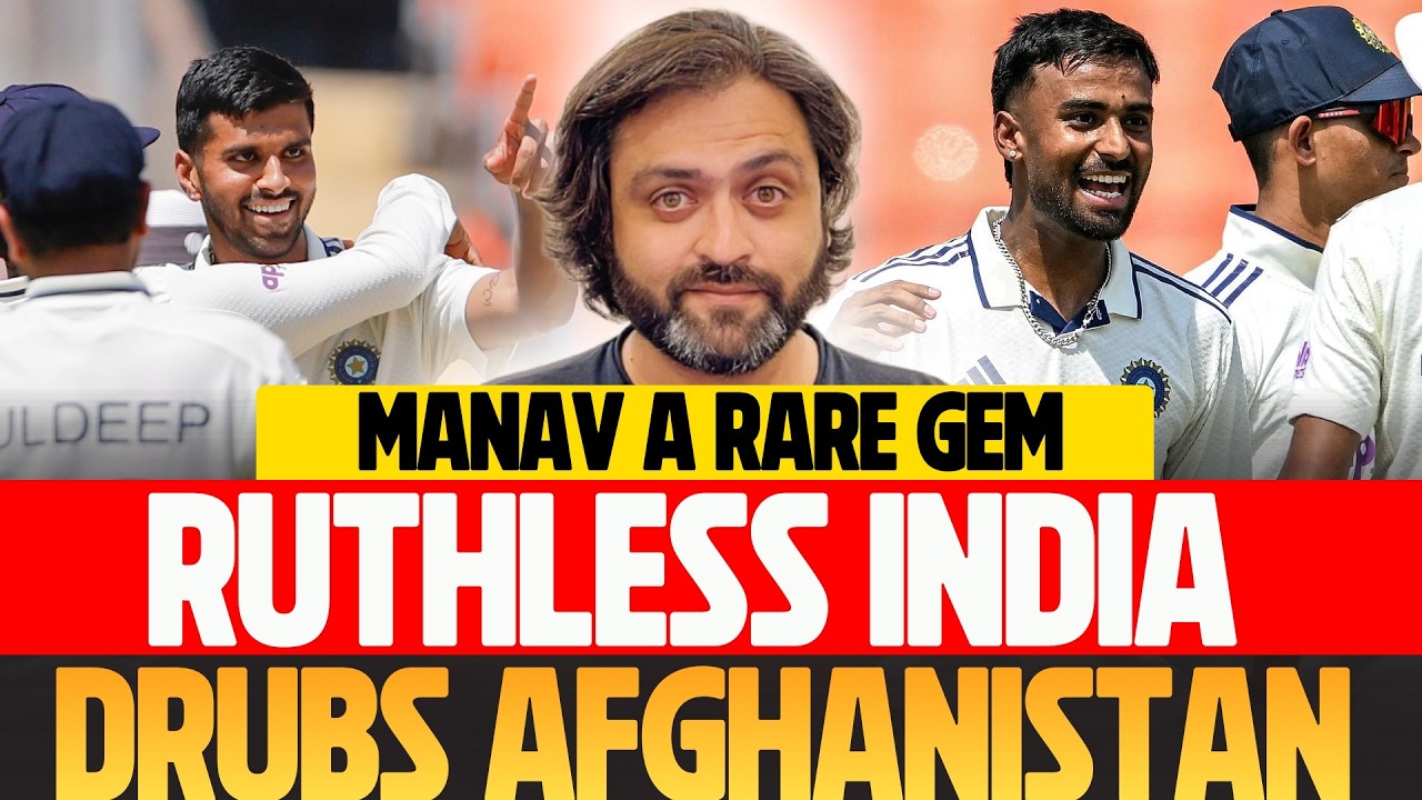 Ruthless India Drubs Afghanistan | IND vs Afg Only Test | Manav Suthar Shines on Debut