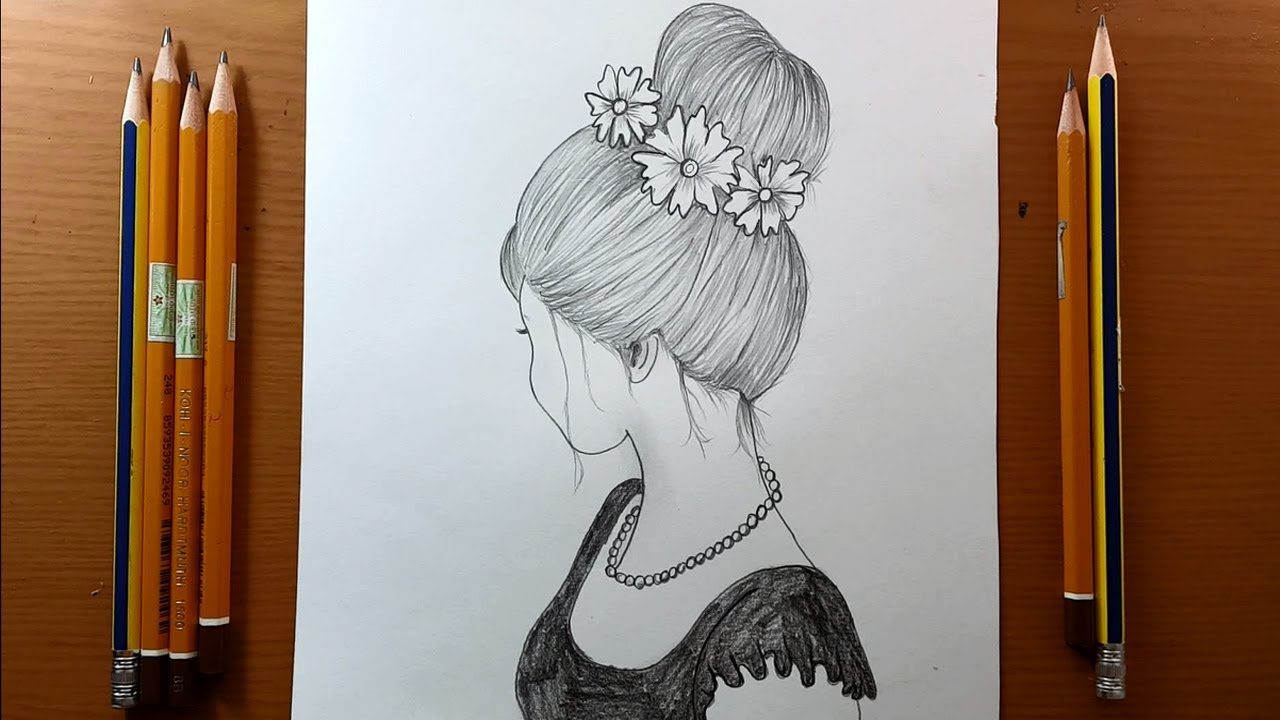 Disegni facile | Come disegnare una ragazza con i capelli scompigliati / disegno a matita
