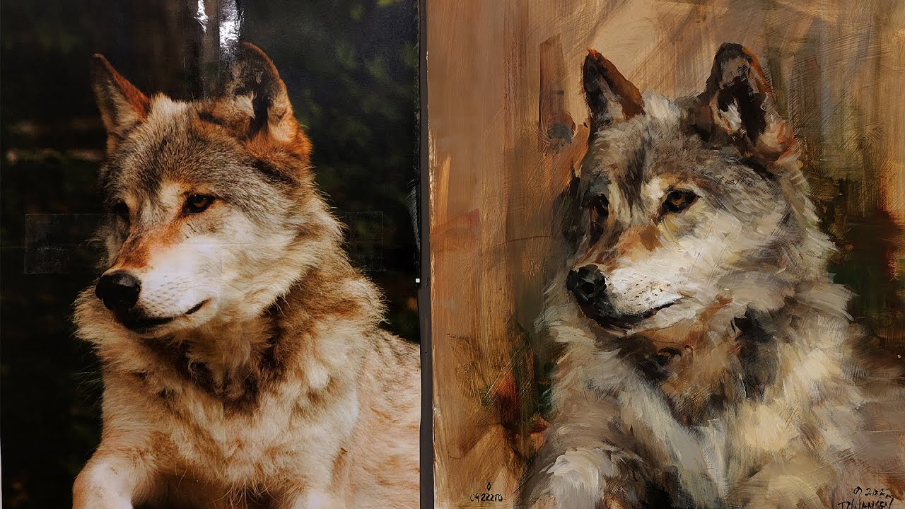 Painting the Great Plains Wolf- Animal Painting Techniques