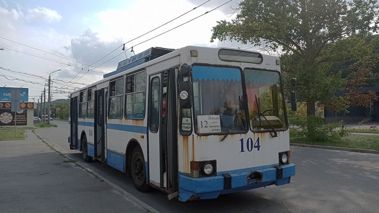 Покатушки на троллейбусе ЮМЗ Т2 №104 по 12 маршруту в городе Полтава