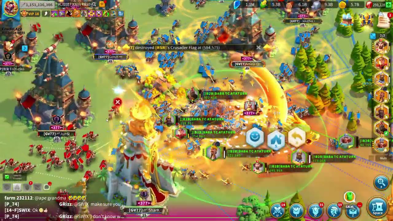 BABA TC ATATURK - SWARMING ENEMY FLAG AND CITIES - Rise of Kingdoms