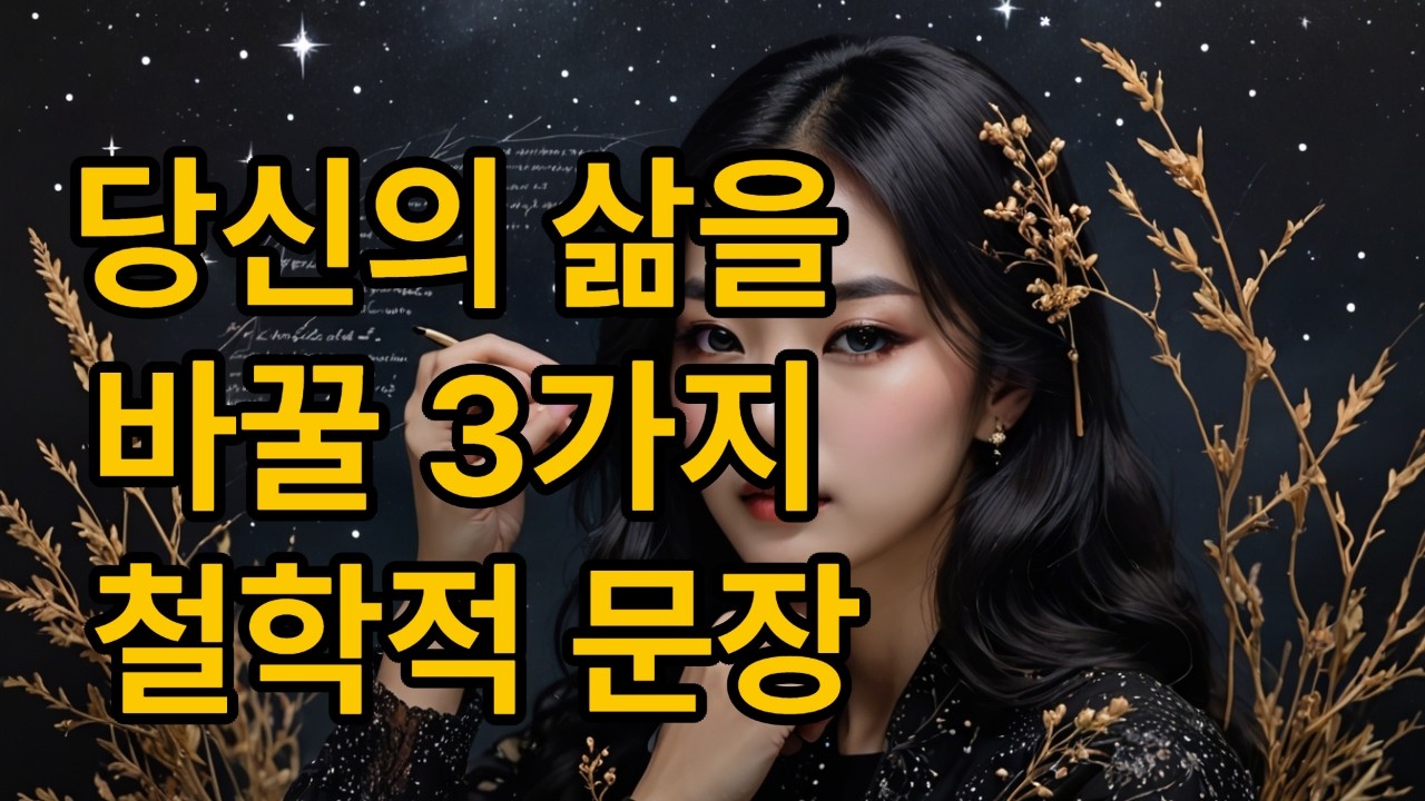 명문장 3개를 알고 살자.