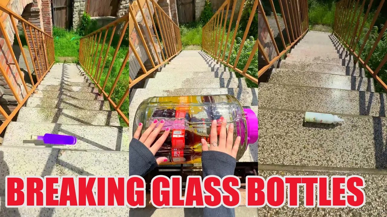 Breaking Glass Bottles and Balloon Drops 🔥 Crushing Crunchy & Soft Things #asmr #satisfying