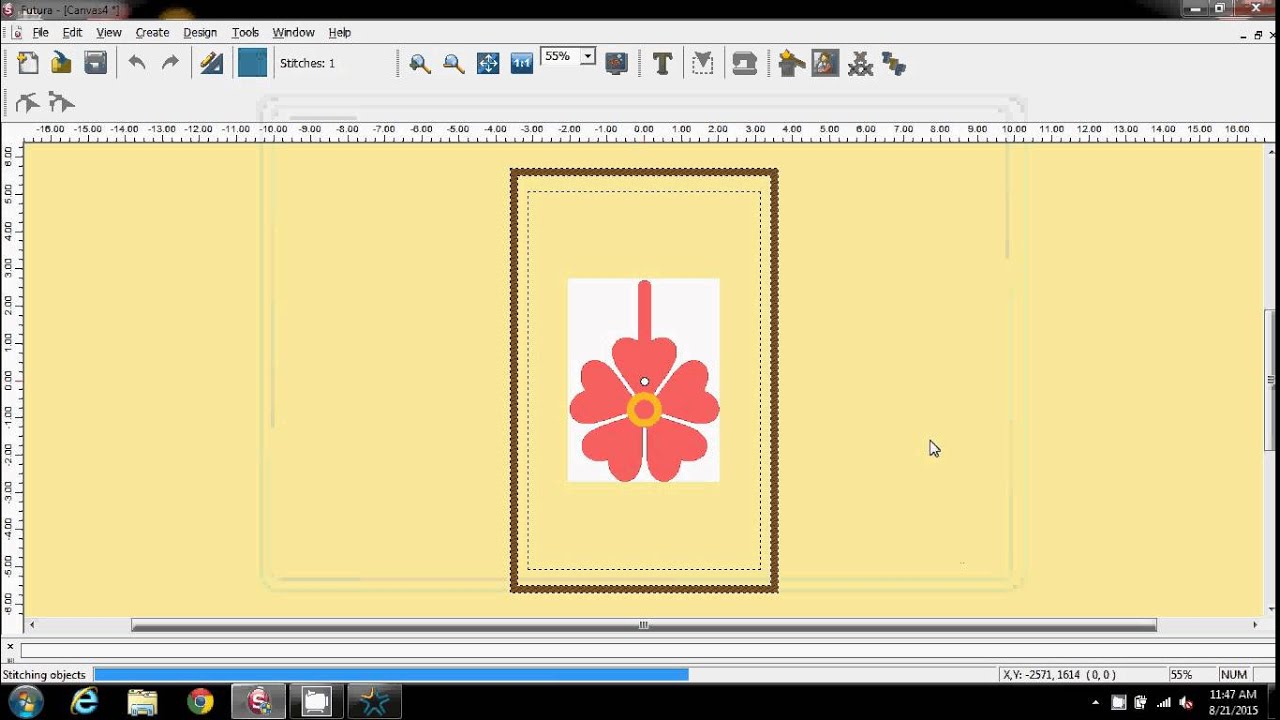 Singer Futura - Designing a snap fob - part 2