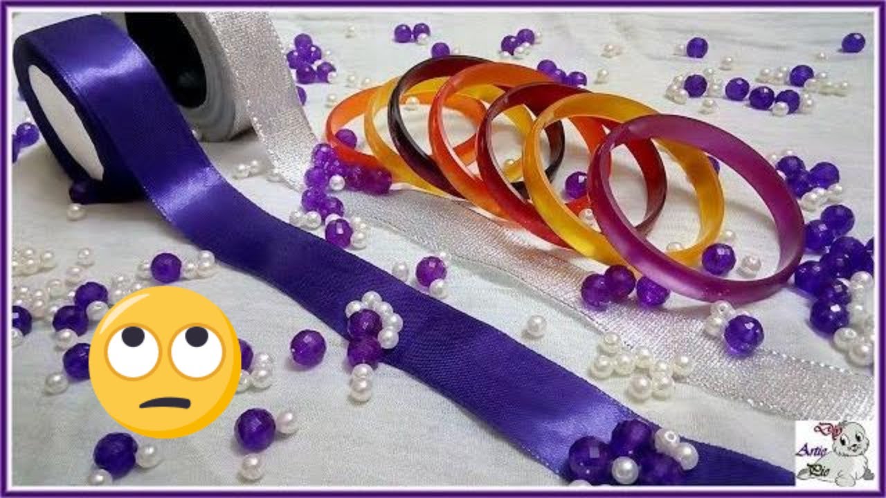 #161 How To Make a Bangle with Pearl & Ribbon by DiyArtiePie || Diy || Jewellery Making