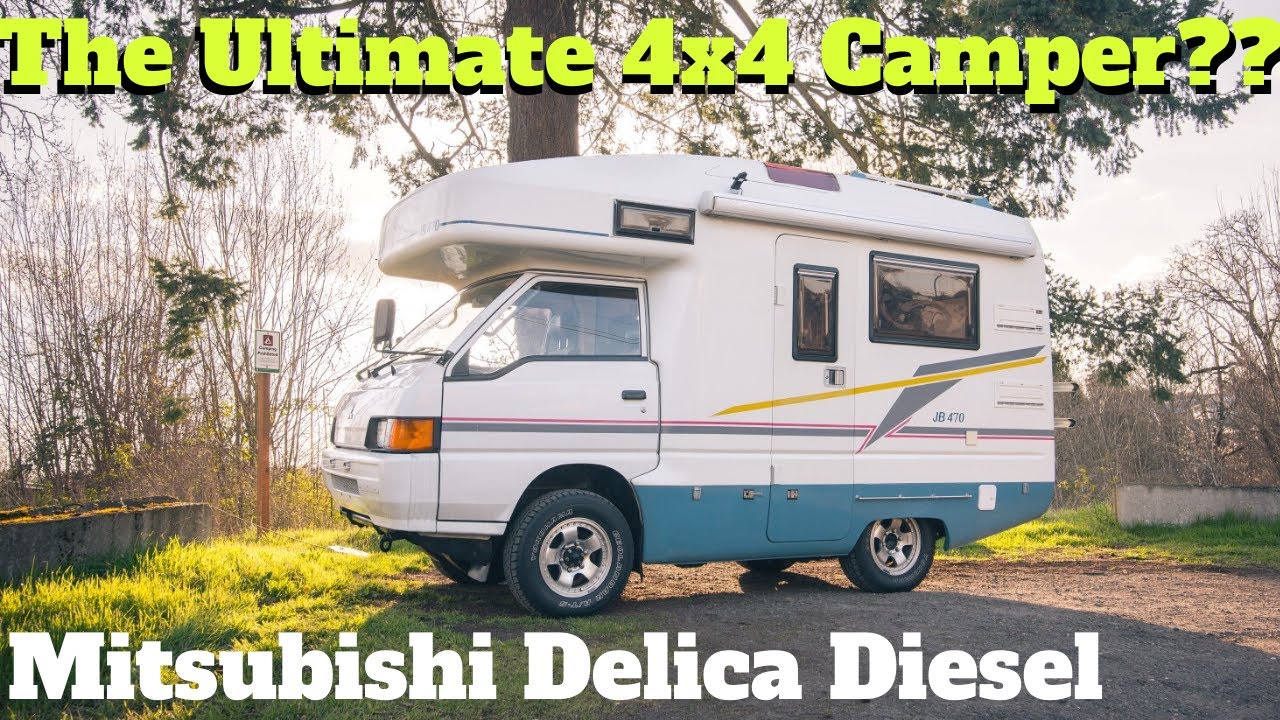 This 1995 Mitsubishi Delica 4x4 Diesel Truck Camper can take you almost anywhere.