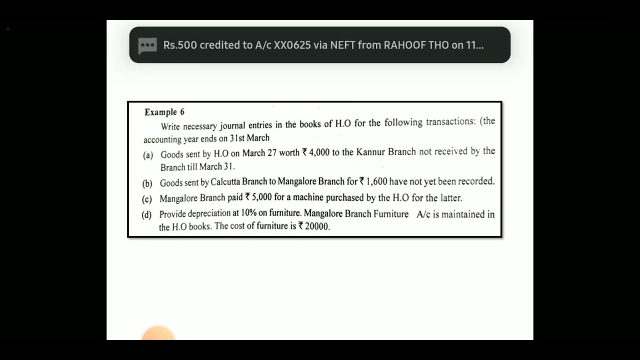 Inter Branch Transactions