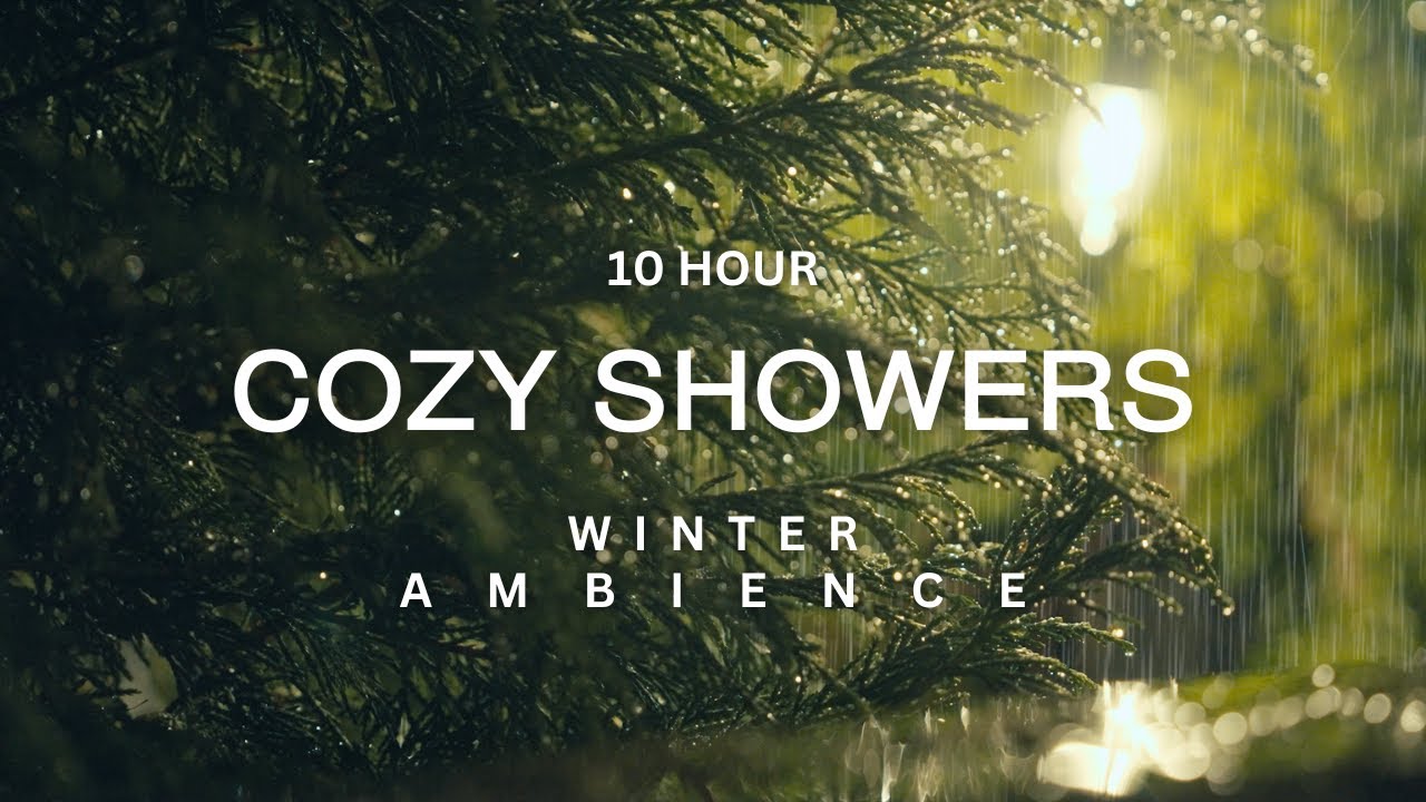 10 Hour | Relaxing Winter Rain Ambience at Night | Cozy Sounds for Deep Sleep and Calming Ambience