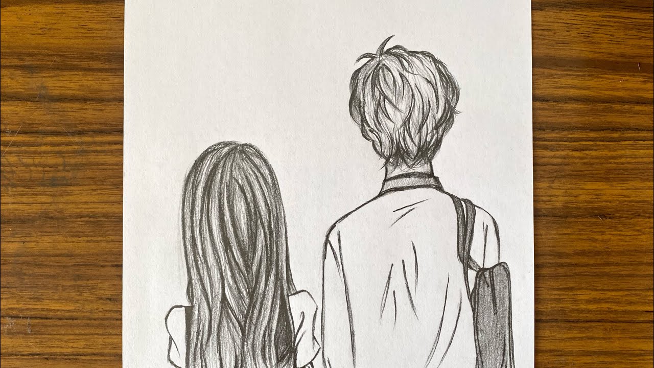 Best friend drawings easy step by step boy and girl || Easy drawings for beginners