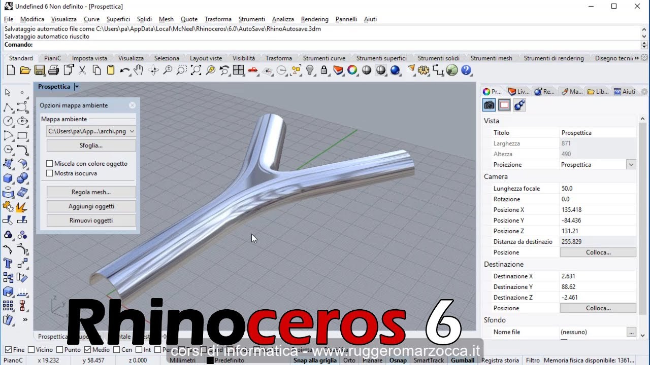 Raccordo ad Y in Rhinoceros 6