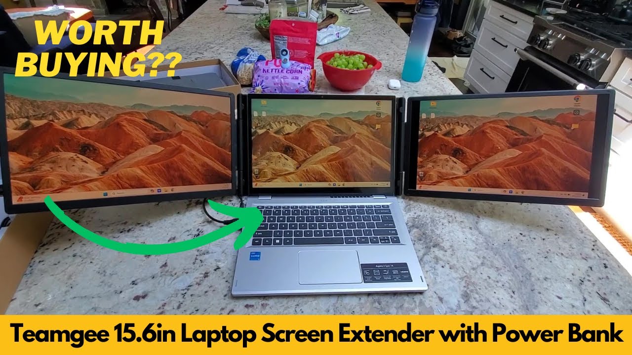 Teamgee 15.6in Laptop Screen Extender with Power Bank, FHD 1080P Triple Monitor Extender, Worth It?