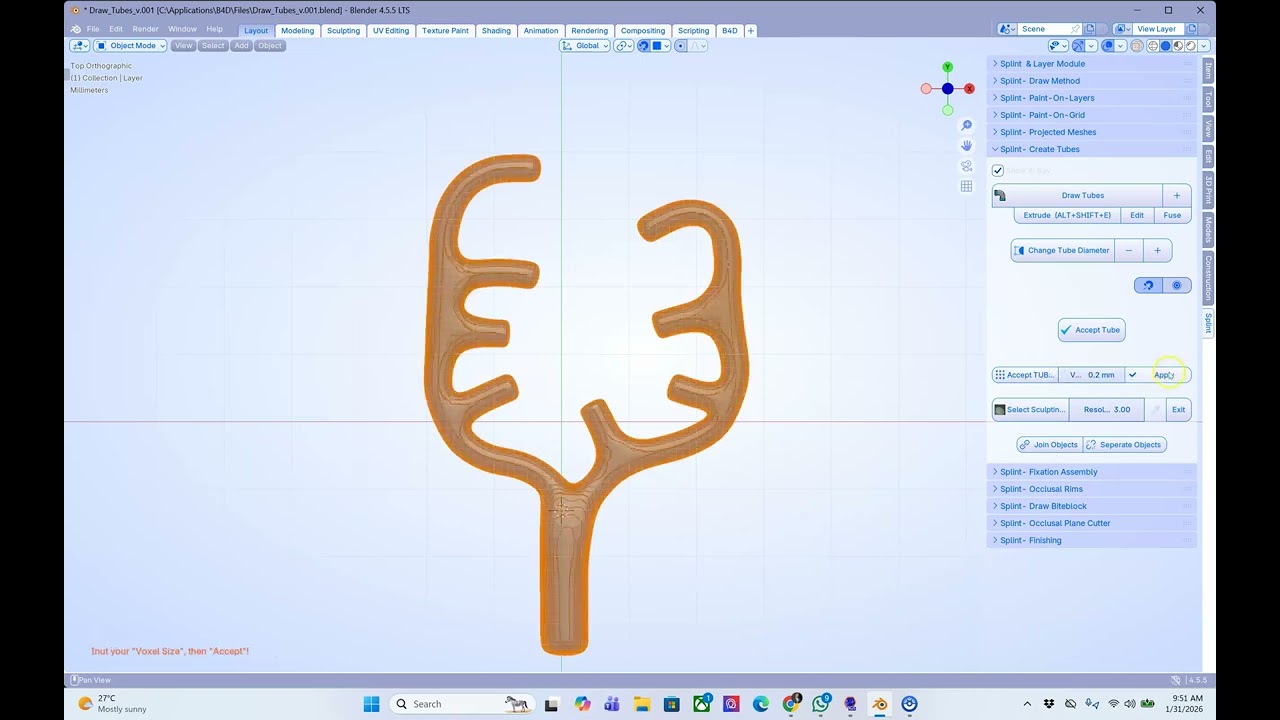 Drawing Tubes and hollowing for irrigation.