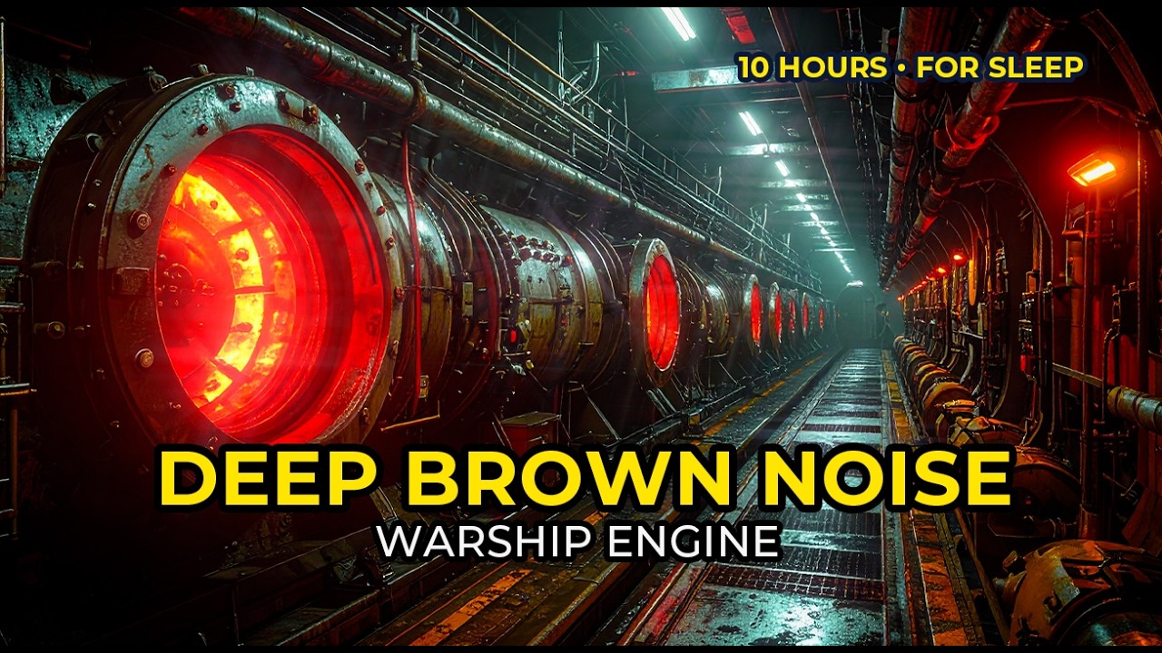 Warship Engine Room – Deep Brown Noise for Sleep (10 Hours, Dark Mode)