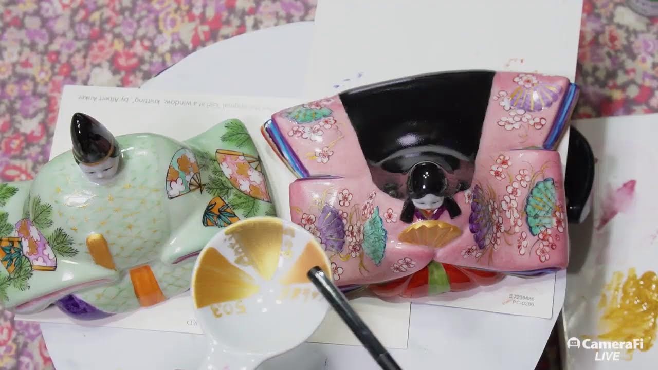 手島治子絵付けライブ 35：お雛様の絵付け。 ５回目 2026.02.13