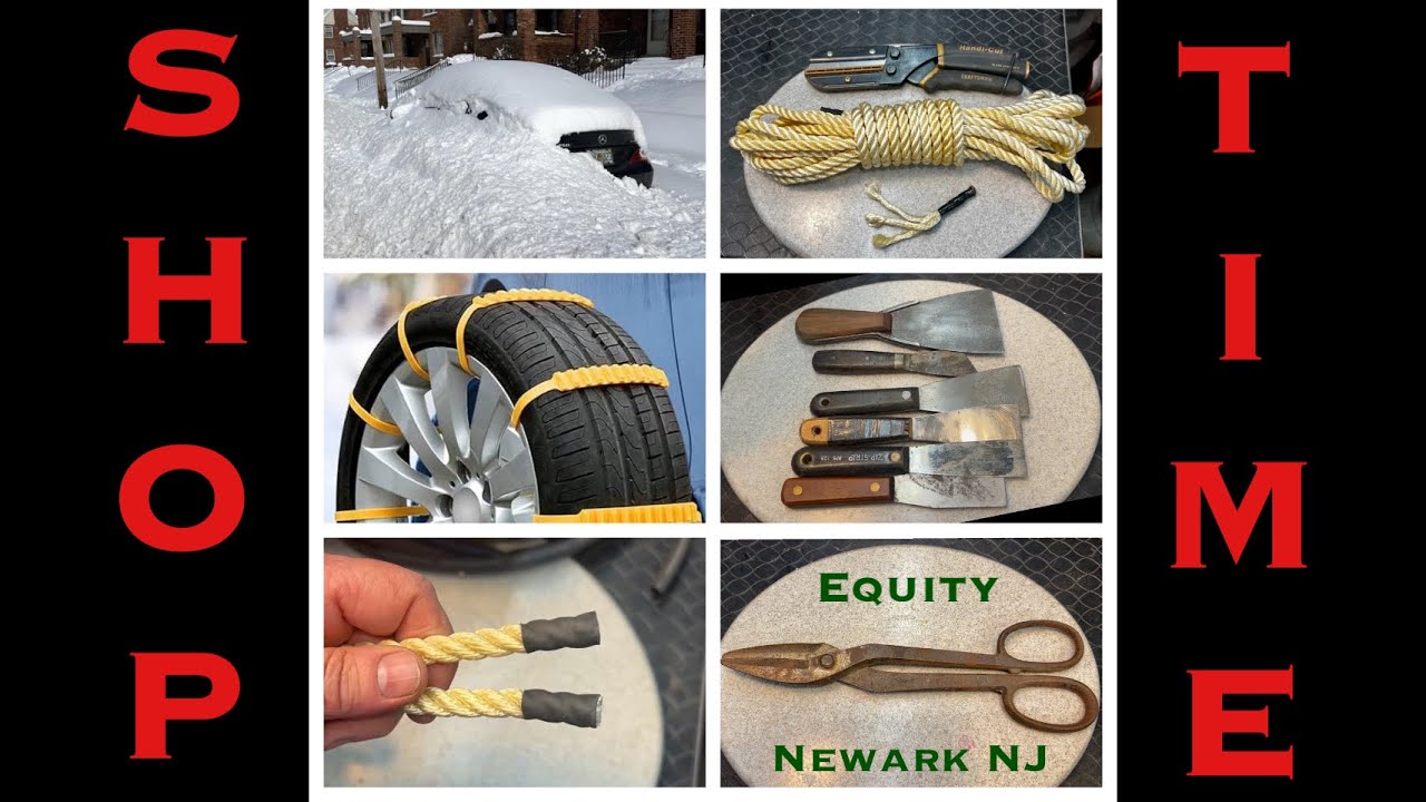 Emergency Tire Traction, Putty Knife Restoration. Antique Equity Tin Shears