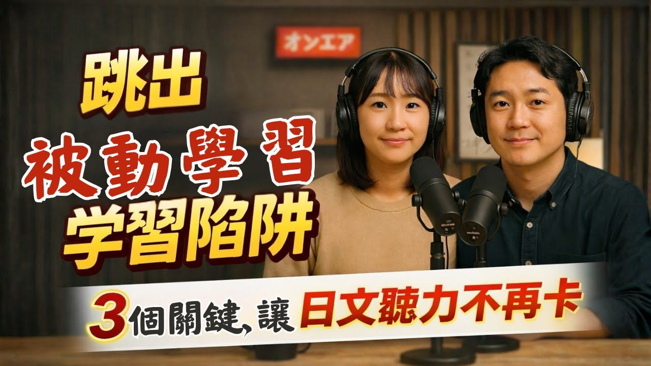 學了很久日文卻聽不懂？90%的人都用錯方法｜破解被動學習的3個關鍵｜日文主播 Podcast｜邊聽邊跟讀的日文會話 N4–N3｜日語學習｜日文學習｜日文聽力｜影子跟讀｜日本语リスニング練習