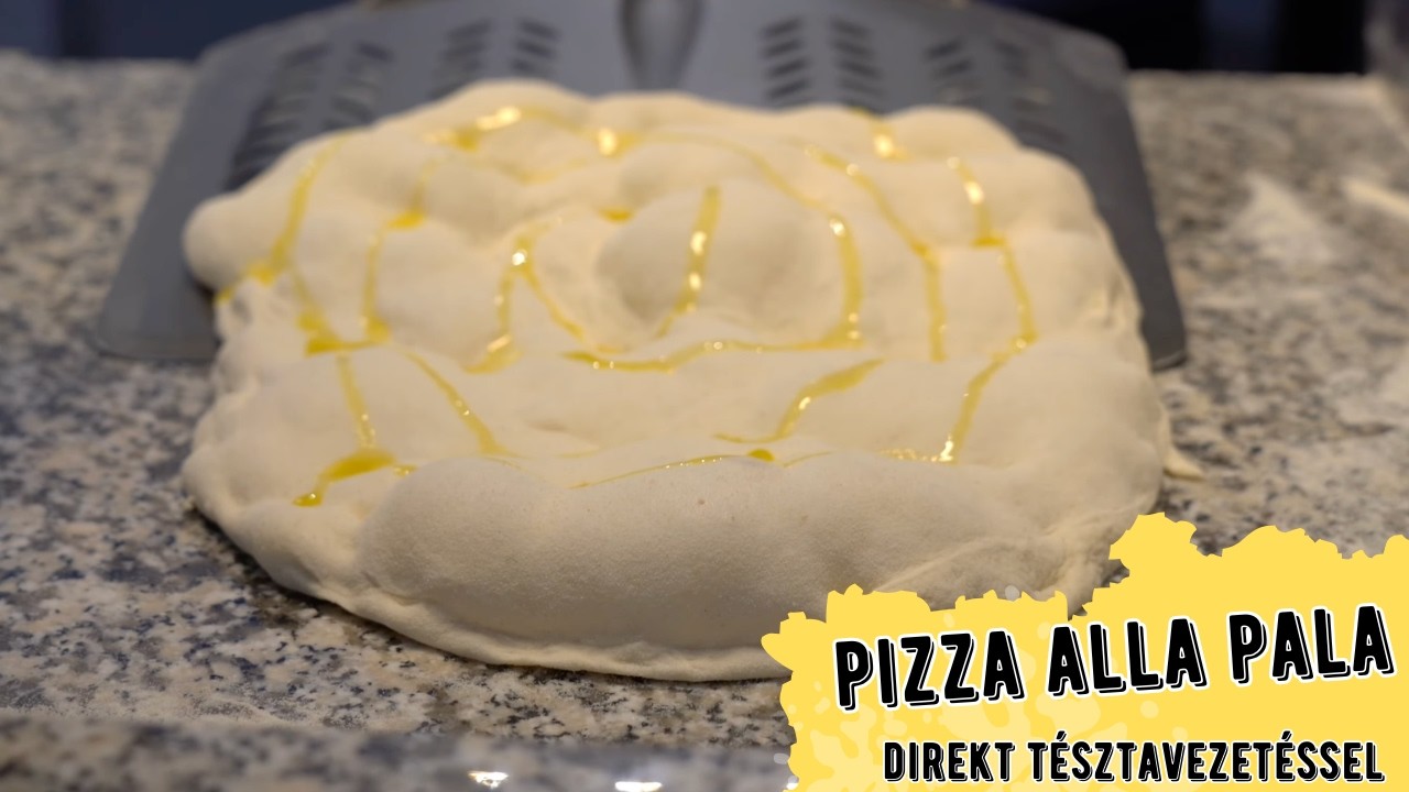Pizza alla pala, direkt t&eacute;sztavezet&eacute;ssel, dagaszt&aacute;s (Famag Grilletta), buciz&aacute;s, ny&uacute;jt&aacute;s &eacute;s s&uuml;t&eacute;s