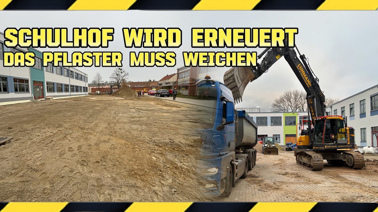 Schulhof wird erneuert, das Pflaster muss weichen |Eine Woche Bau 56|