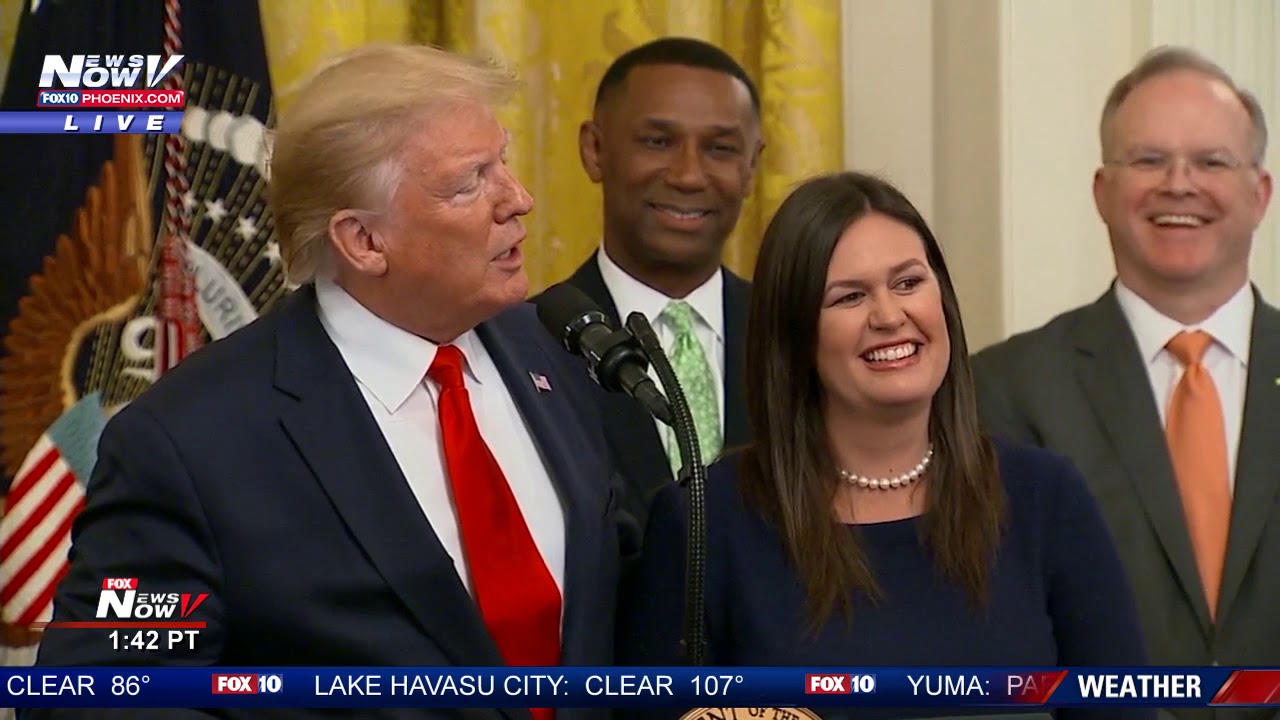 BREAKING: President Trump Wishes Sarah Sanders A Farewell at White House