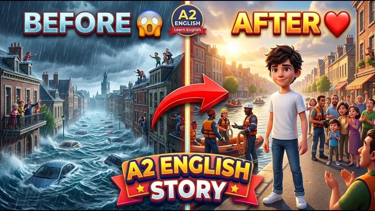 Daniel's Flood Rescue 🌊❤️ | Superhero| Emotional Animated Story| Slow English for listeners A2