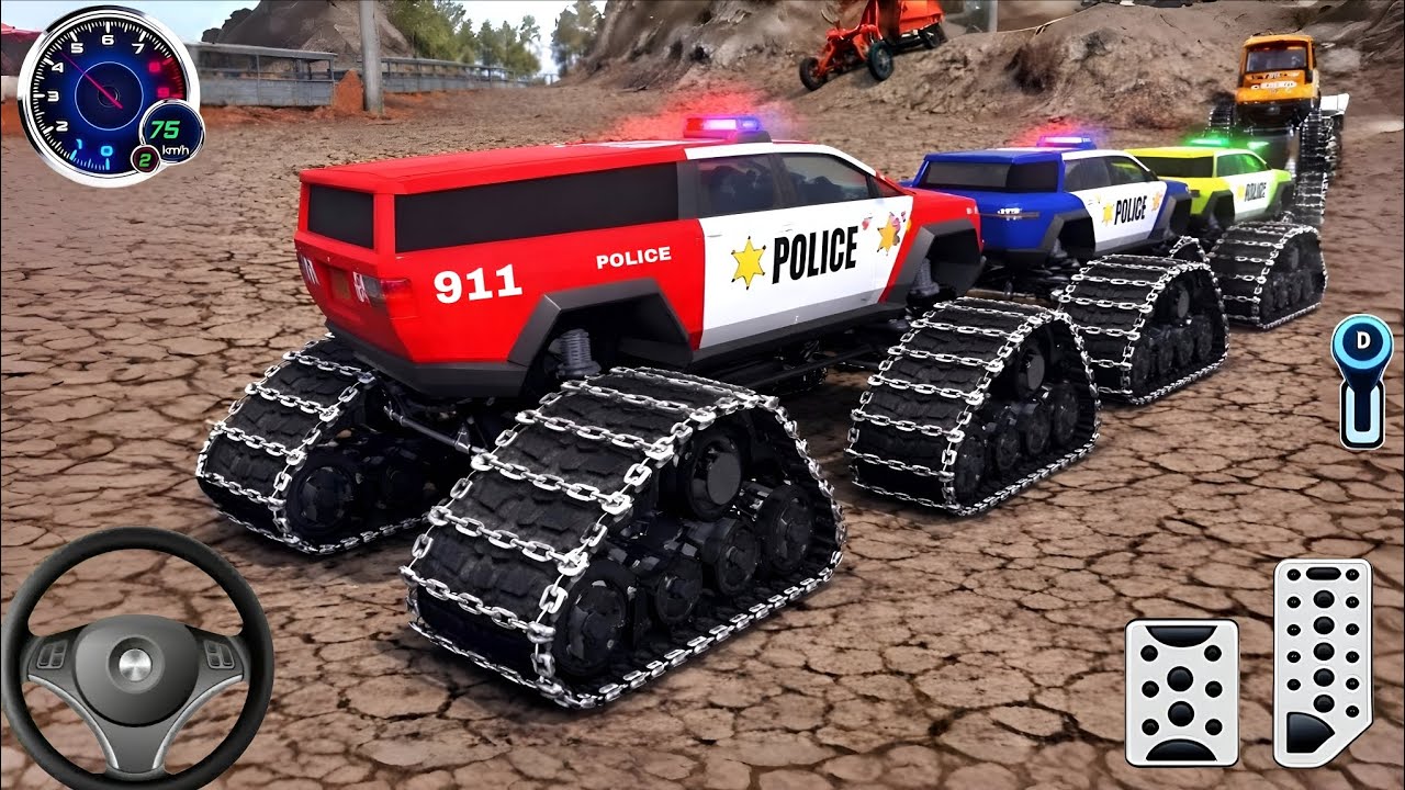 Juegos De Carros - Police Monster Truck Impossilbe Driver #16- US Car Stunts Racing Android Gameplay