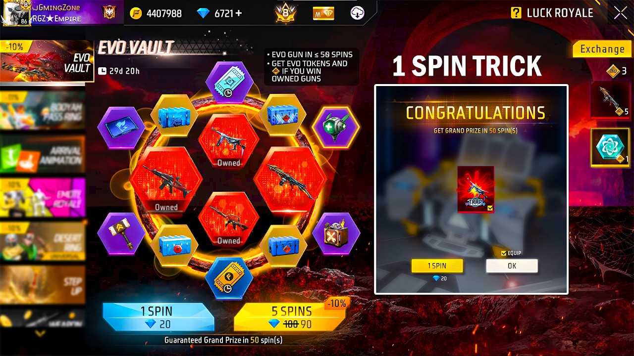 Evo Vault 1 Spin Trick Today 🤩 | April Month Evo Vault Event Free Fire | FF New Event Today 