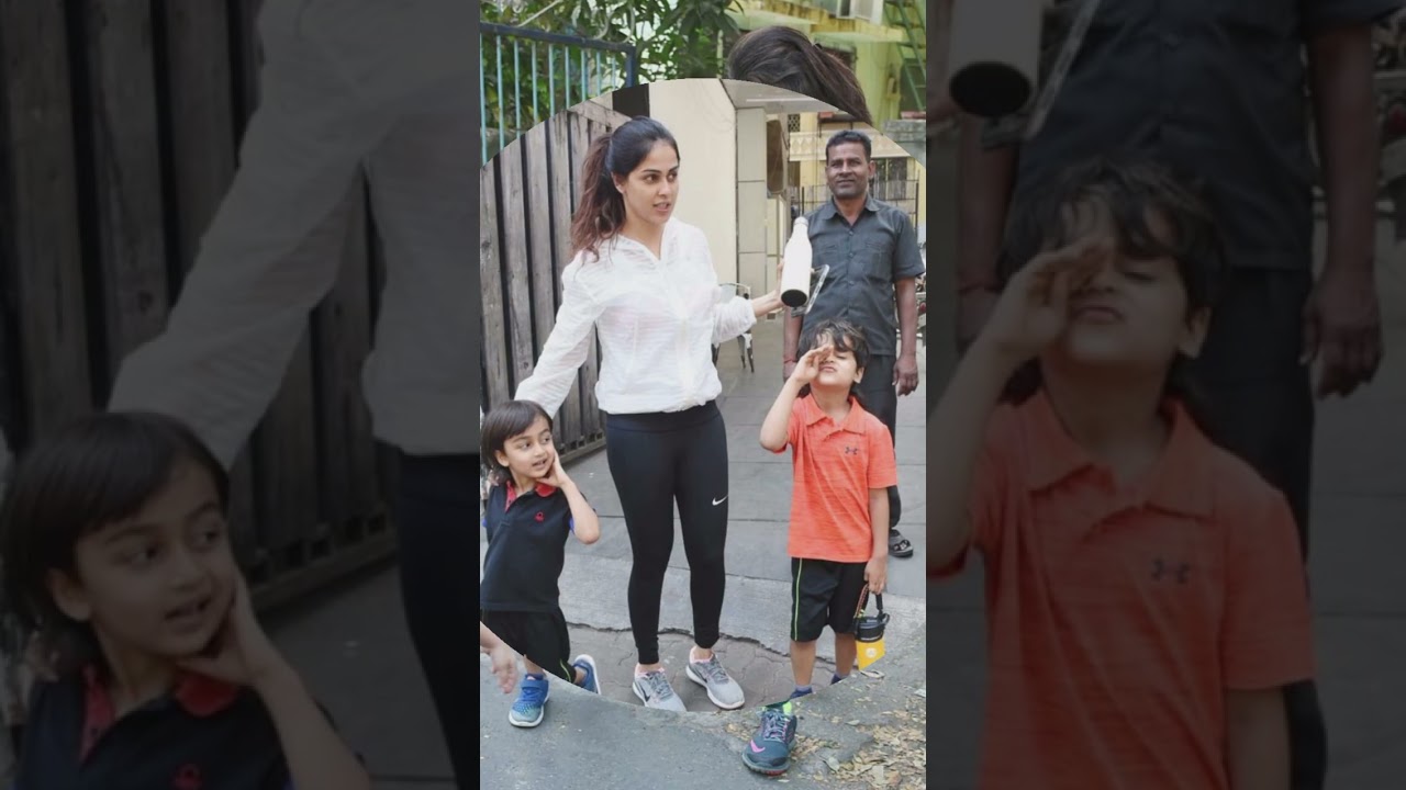 Ritesh Deshmukh With His Cute Babies & Wife Genelia D'Souza 🌹🥰 #shorts #riteshdeshmukh #family