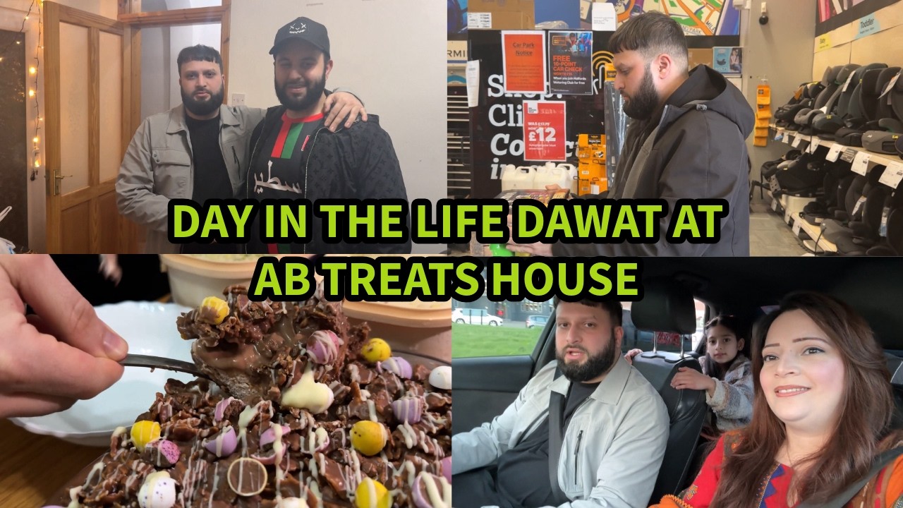 DAY IN THE LIFE, DAWAT AT AB TREATS, SHOPPING AT WAREHOUSE,  BASIT MAKES THE VIRAL CRUNCH CAKE!!!