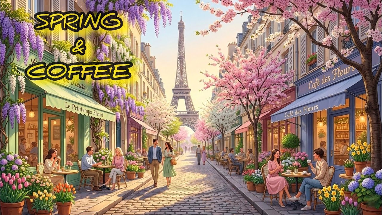 PARIS SPRING CAFÉ Ambience 🌸 – Instrumental French music · Coffee Playlist for Relaxing & Focus
