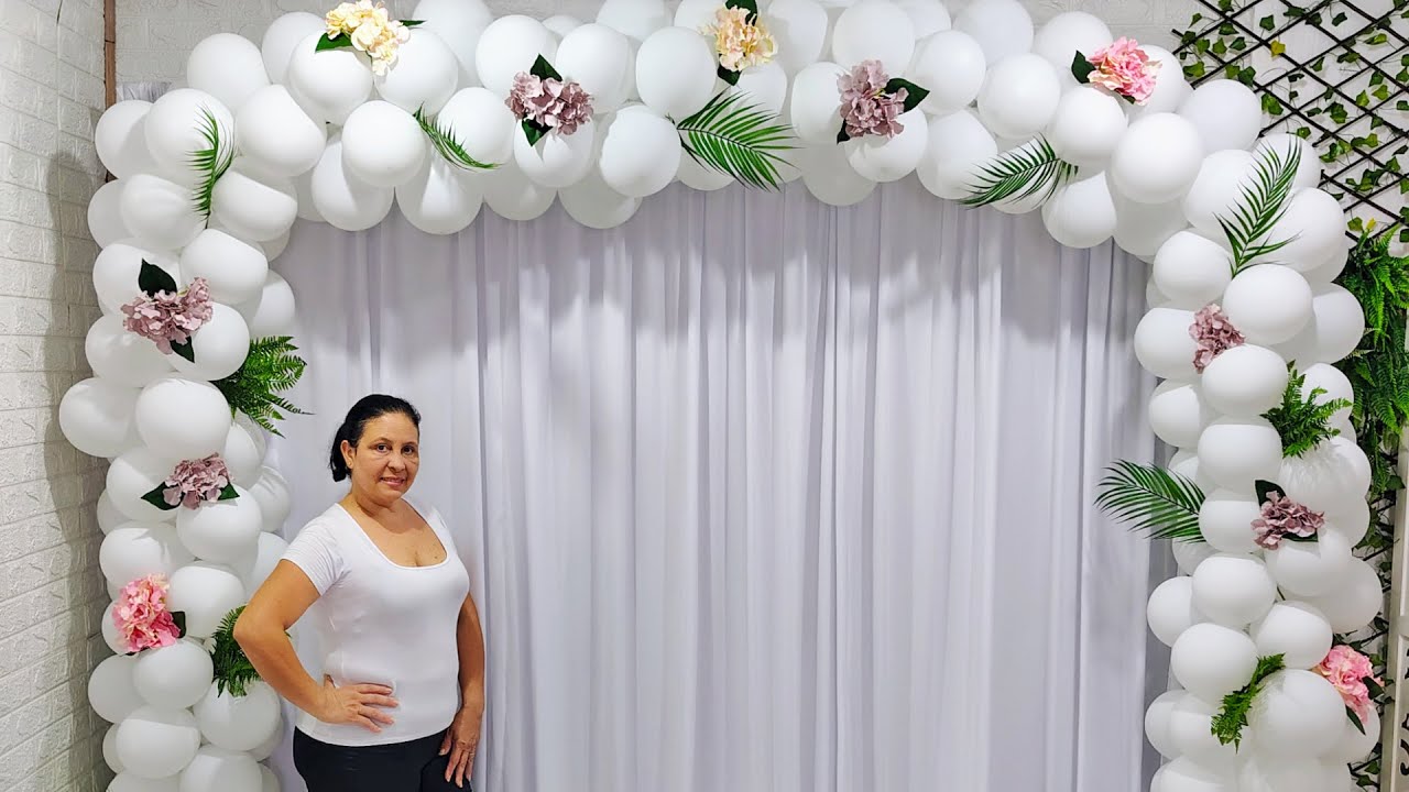 Decoração Fácil e Simples 🎈✨ Painel com Cortinas Balões e Flores em Minutos! Festas Aniversários