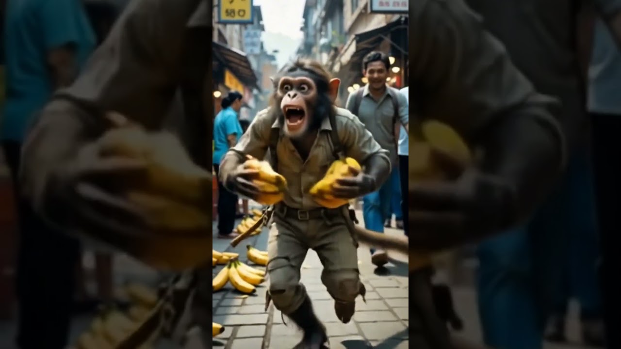 sad monkey story 😭#MonkeyStory  #FunnyMonkey  #HumanLikeMonkey  #BananaThief  #MonkeyShorts  #Funny